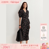 桑蚕丝真丝收腰短袖 Fabrique松露薄脆法式 茶歇连衣裙 张俪同款