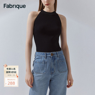 打底衫 Fabrique 无袖 修身 女 BASIC纯色圆领插肩背心夏季