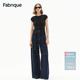 新品 春夏女装 纯棉牛仔配腰带高腰阔腿裤 Fabrique