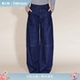 新品 Fabrique 解构大廓形牛仔裤 深蓝薄款 气球裤