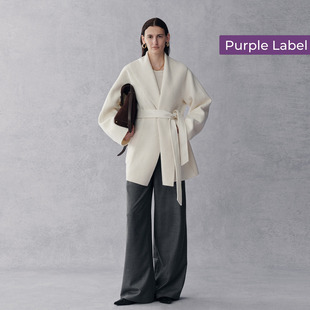 Fabrique紫标羊毛山羊绒针织青果领腰带大衣25年新品 商场同款