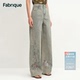 女款 Fabrique 重工烧花肌理高级感轻奢设计感小众复古做旧牛仔裤