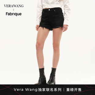 Fabrique 张柏芝同款 女 Wang水洗灰黑徽标热裤 牛仔短裤 Vera