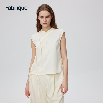 Fabrique 中式斜襟系带上衣女2024夏季新品