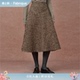 Fabrique英伦格纹羊毛弧形分割伞裙毛呢半裙设计感半身裙女