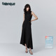 针织羊毛连衣裙女春夏 Fabrique晚礼服黑色千金风无袖 春晚同款