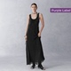 Fabrique紫标春夏黑色薄纱针织吊带法式 朱珠同款 连衣裙两件套