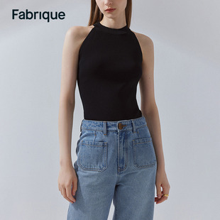 無袖 Fabrique BASIC純色圓領插肩背心夏季 修身 女 打底衫