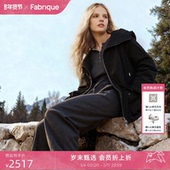派克羽绒服2025年冬季 Fabrique墨绿工装 三防连帽中长款 户外穿搭女