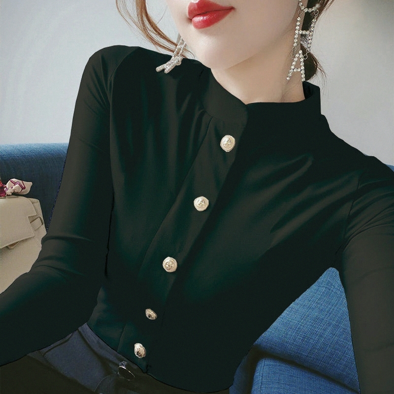 T恤/百搭纯色修身打底衫女不加绒2025加绒秋长袖半高领新款上衣冬