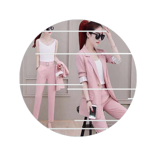 春秋时尚韩版气质小西装防晒外套套装女网红西服三件套职业装新款