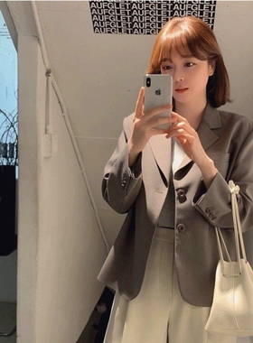 韩版百搭上衣新款女短款小西服春秋季西装2026年小个子外套黑色潮