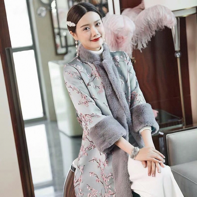 民族风新款2025年女棉袄棉衣夹棉外套中长款棉服中式冬装复古加厚