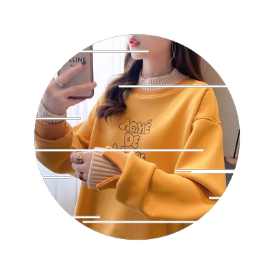 卫衣女加厚加绒保暖衣秋冬季新款宽松假两件半高领无帽洋气上衣潮