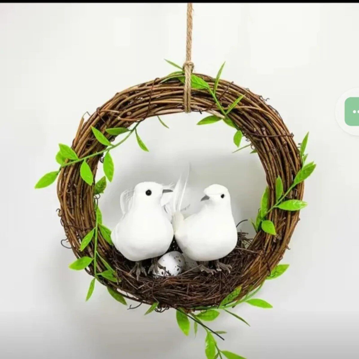 摆件手工藤圈仿真小鸟窝装饰花园悬挂园林布景盆景挂件花丛绿植院