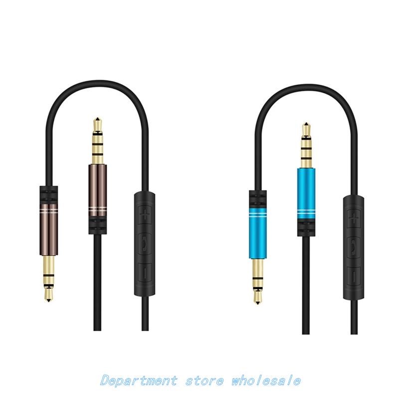 2Pcs 3.5mm Jack o Cable 1.2M Stereo Aux Plug Cables with Mic