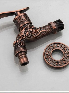 Carved Wall Mount Zinc Alloy Antique  Bibcock,Decorative Out