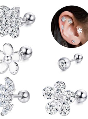 Opal Crystal Ear Tragus Piercing Helix Lip Labret Plug Surg