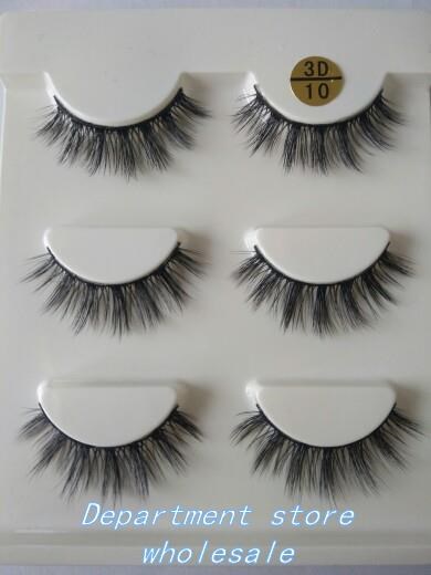 3pcs/lot  hanDmaDe real nk fur false eyelash 3D strip