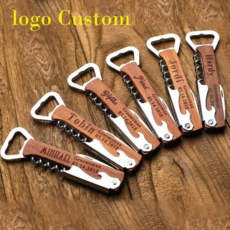 Engraved Corkscrew opener Groomsmen Gift Idea Personalized b