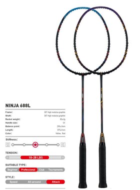 2020  Badminton Rackets  Attack Type NINJA 688L 788L 30T Car