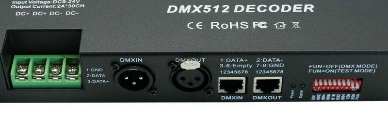 DMX 512 RGB 30 channels LED strip controller DMX decoder dim