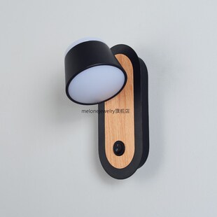 Nordic Bedroom Wall Light Novel Design Wood Stone Itation In