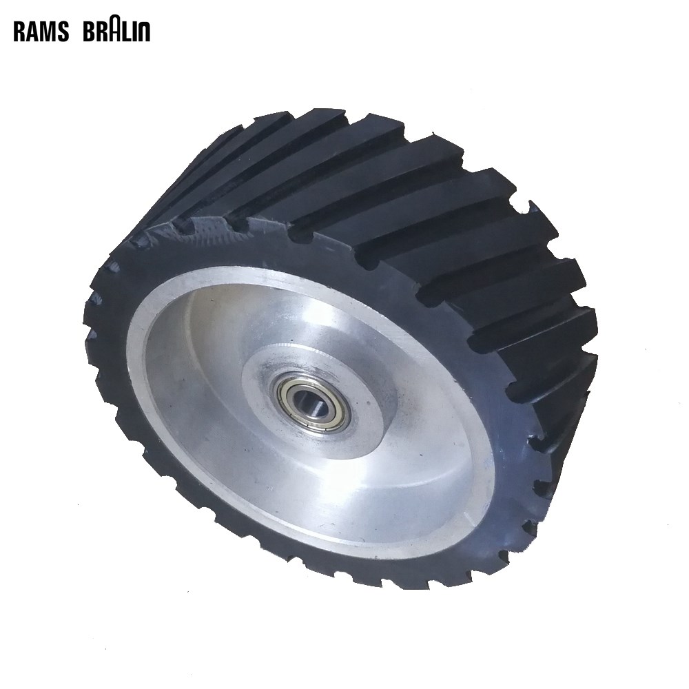 200*75mm Serrated Rubber Contact Wheel Dynacally Balanced Be