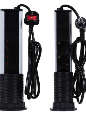 220V 16A PULL POP UP Electrical Socket 2 USB Desk Table Plu