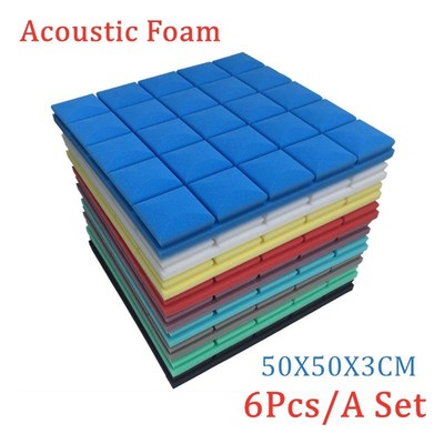 6Pcs/Set 7 Colors Studio Acoustic Foam Soundproof Foam Sound