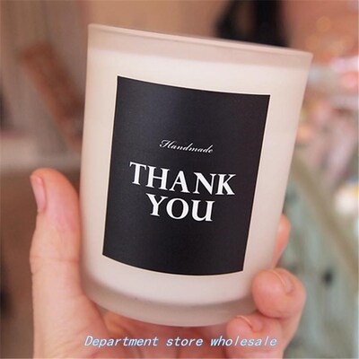 90PCS 10SHeetS ReCtangle BlaCk Handmade/ Hank You Cake PaCk
