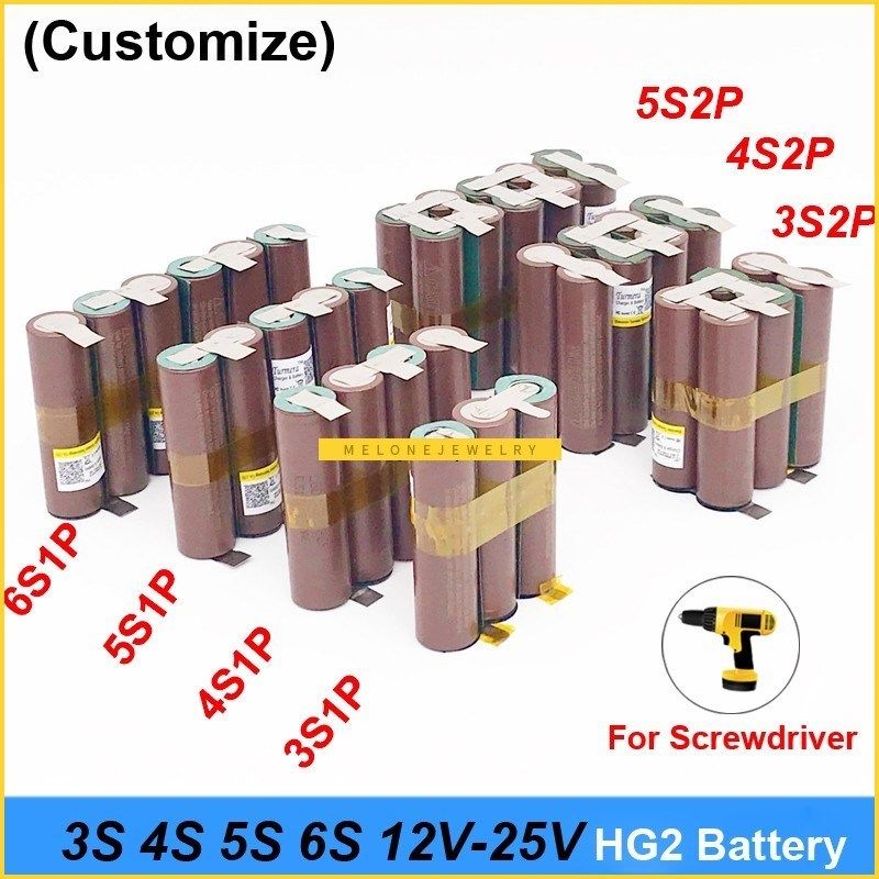 battery 18650 hg2 3000mAh 20amps 12.6V to 25.2V screwdriver