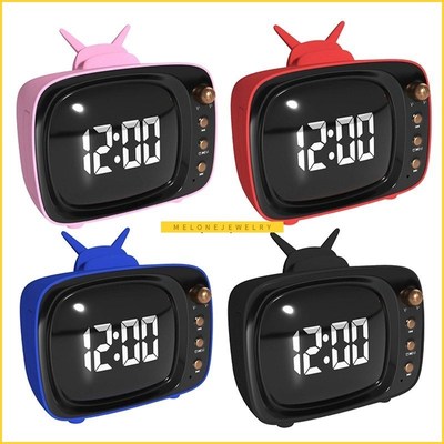 V Stand with Clock Alarm Clock Bluetooth Speaker, Mini Mirro