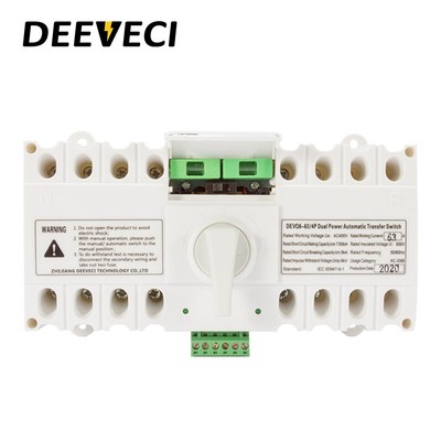 DEEVECI 16A 32A 40A 63A ATSE 220V 4P changeover switch MCB
