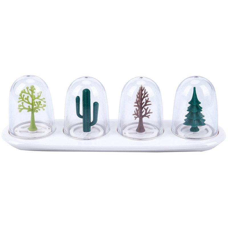 4pcs Kitchen Supplies Four Seasons Plant Spice Jar Creative