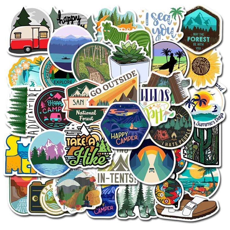 50 Sheets/set Youth Cool Stickers Outdoor Adventure Travel S