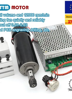 500W 100DC Air cooled spindle motor ER11 0.5NM 12000rmp + Sp