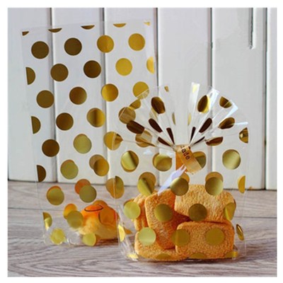 25pcs Transparent Dot Packaging Bag Flat Mouth Cellophane Ca