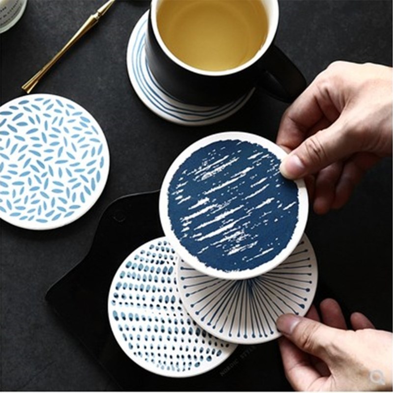 Natural Diatom Mud Coaster Non-Slip Round Placemat Water Abs