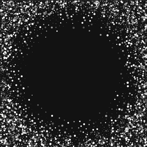 8x8FT  Bordered Frame Random Falling White Dots Black Wall C