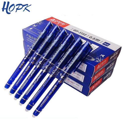 6 pcs/Set 0.5mm Erasable Pen Blue Black Ink Refill Ballpoin