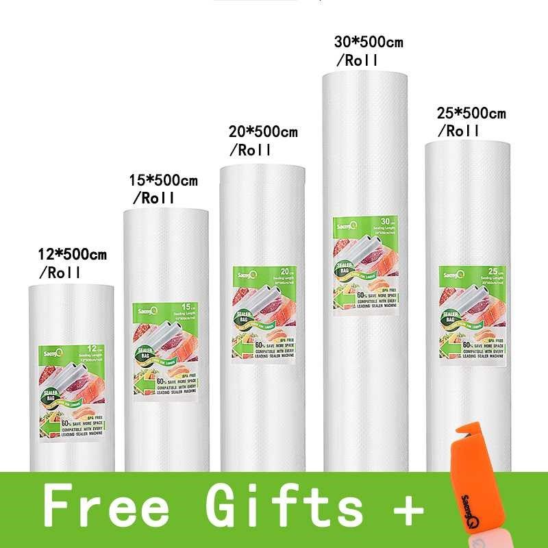 5 rolls/lot life kitchen food vacuum bag storage bags for va