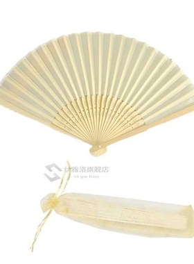 50pcs Personalized Engraved Ladies Bamboo  Silk Fan Hand Fol