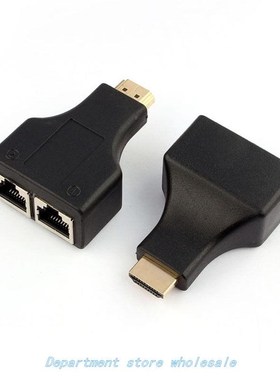 HDMI To Dual Port RJ45 Network Cable Extender Over by Cat 5e