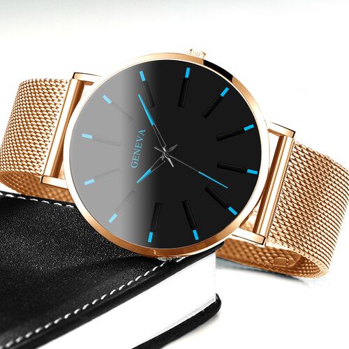 GENEVA Simple Wo Watch Romantic Rose Gold Luminous Quartz Wr