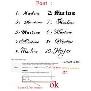 Custom Fashion Name Pendant Necklace Personalized Customized