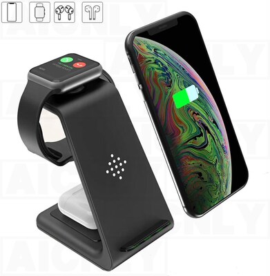 3 In 1 Wireless Charger 10W Fast Charge  For Iphone 11 Pro S