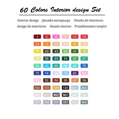 30/40/60/80 Colors Drawing Sketch Marker Set Alcohol Based M