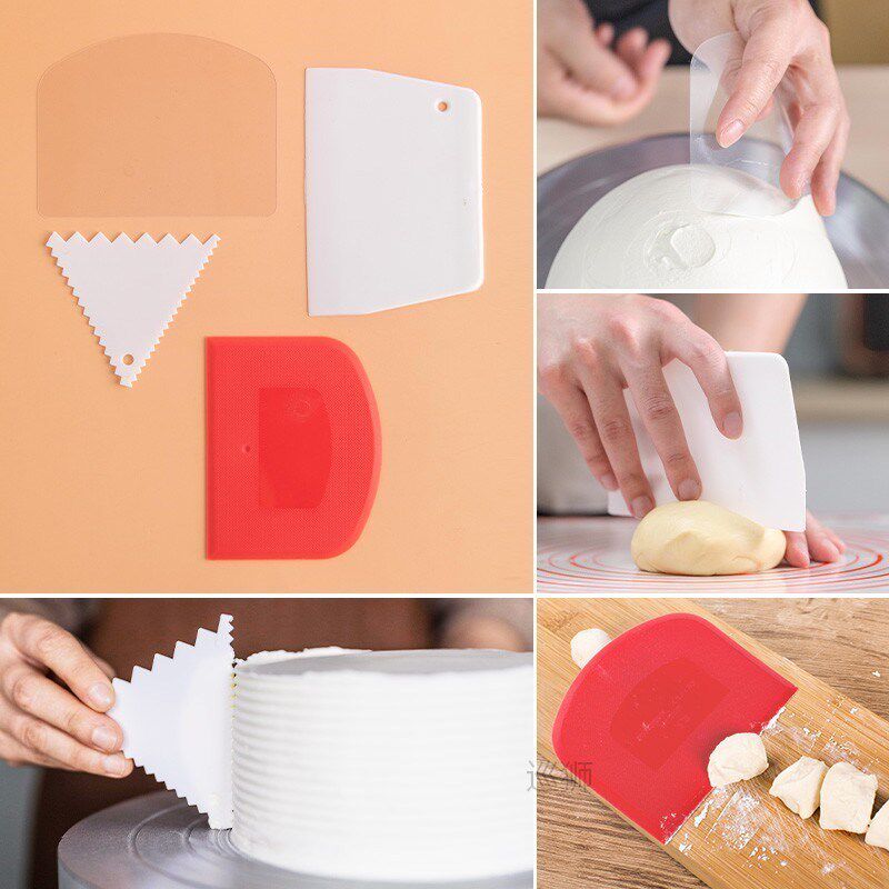 Red relief semicircle scraper kitchen kneading cake bread an