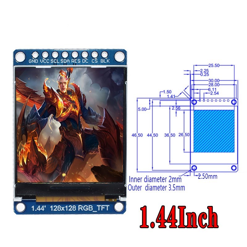 TFT Display 0.96 1.3 1.44 1.8 inch IPS 7P SPI HD 65K Full Co
